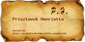 Prisztavok Henrietta névjegykártya
