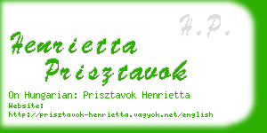 henrietta prisztavok business card